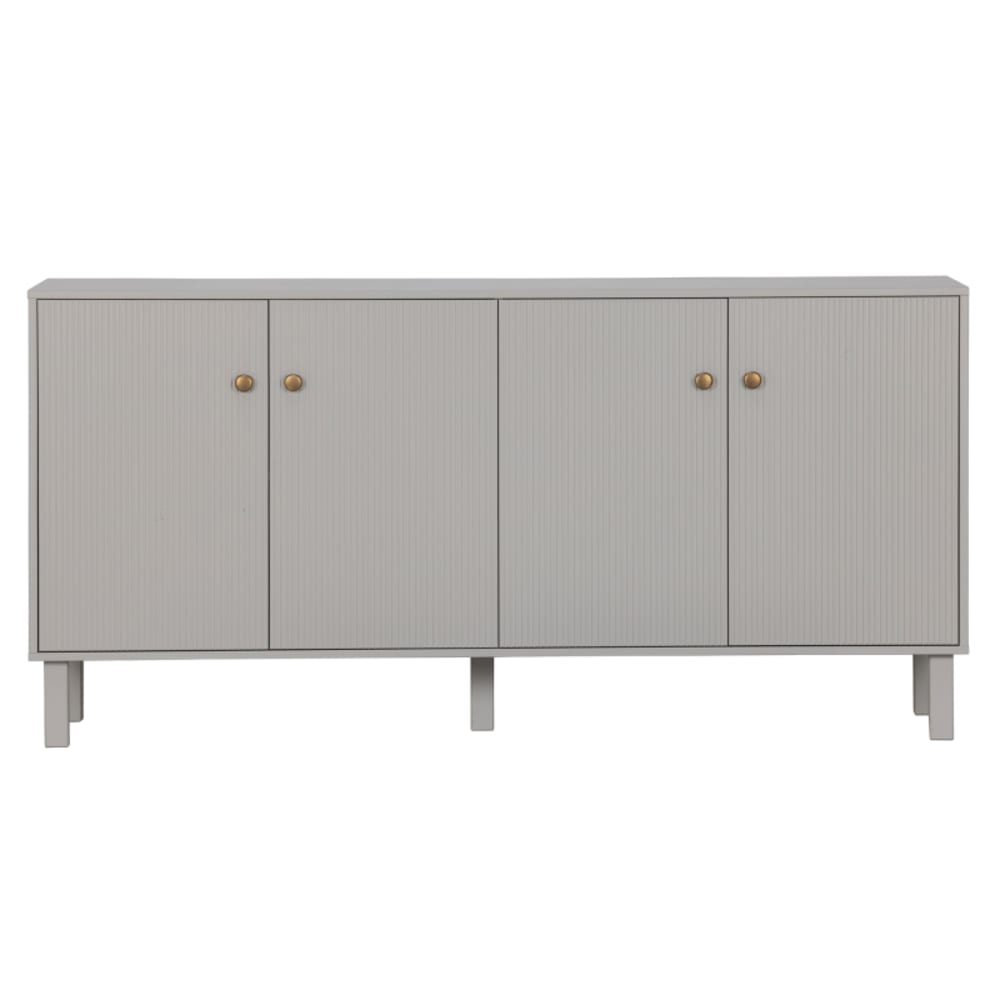 Buffet enfilade en pin et métal gris 160 cm - MADO