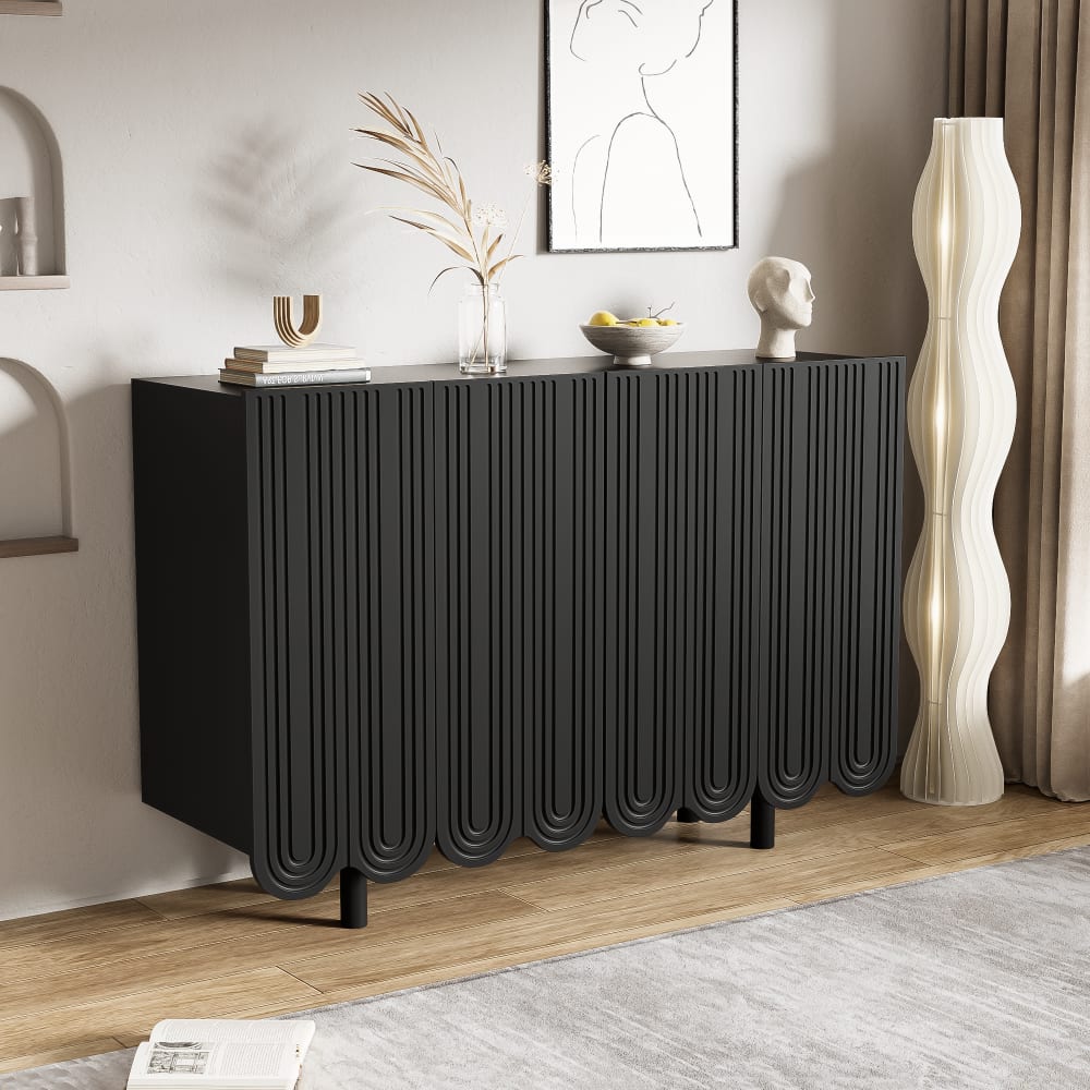 Détail du motif en goutte des portes du buffet URBAN MEUBLE