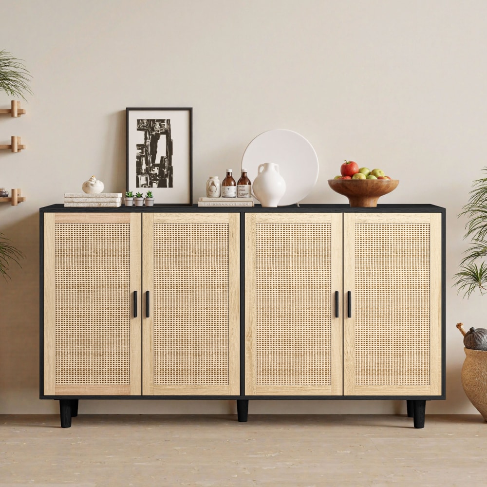 Détail du cannage de rotin du buffet URBAN MEUBLE