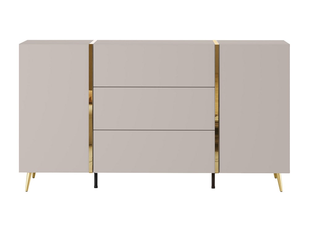 Buffet enfilade MARZIALO beige et doré 158 cm
