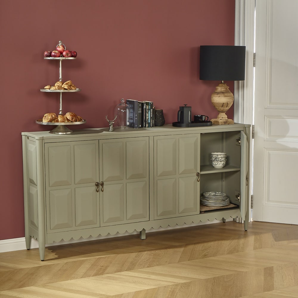 Buffet LUDO portes ouvertes sur son volume de rangement