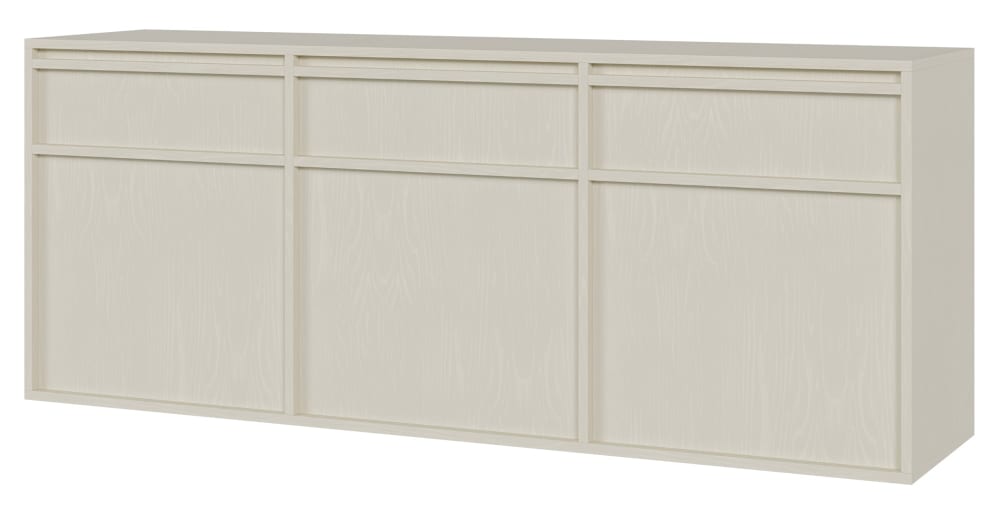Buffet suspendu EVO crème 154 cm avec 3 portes et 3 tiroirs