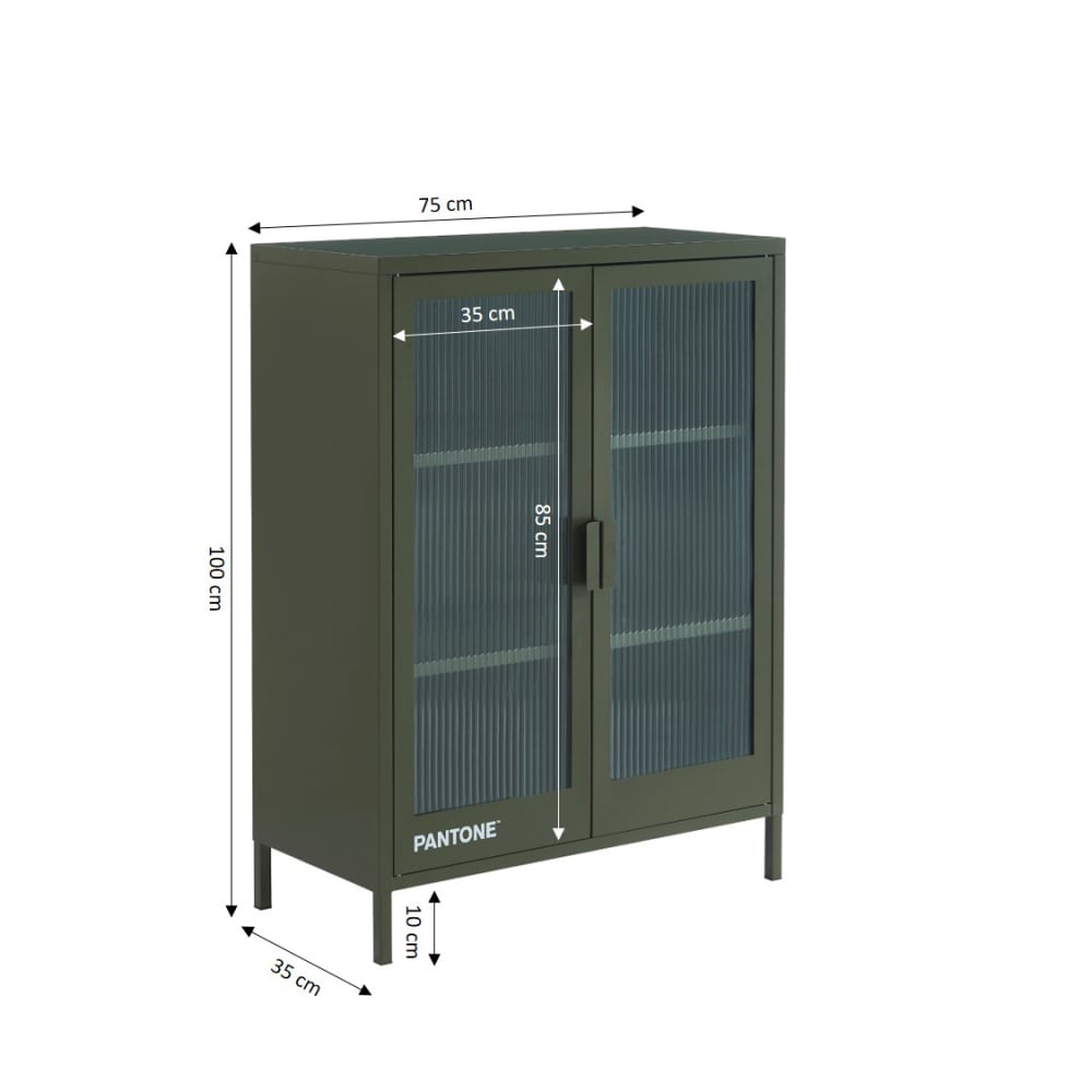 Buffet PANTONE portes ouvertes sur son rangement