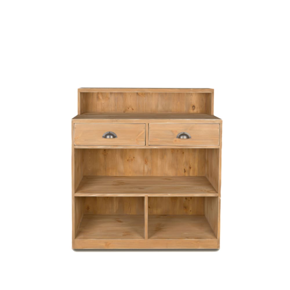 Vue latérale du comptoir TRADIS en bois massif
