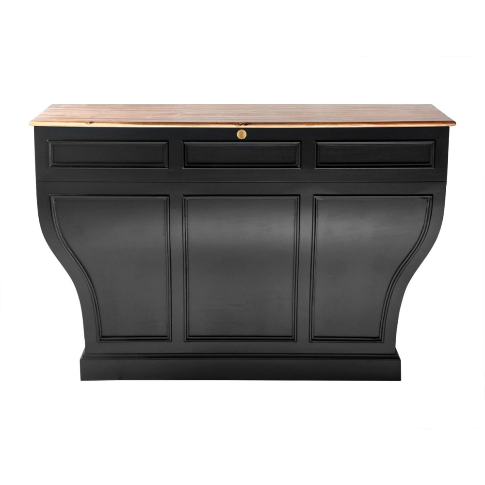 Comptoir buffet PROCOPE en acacia massif noir de 150 cm