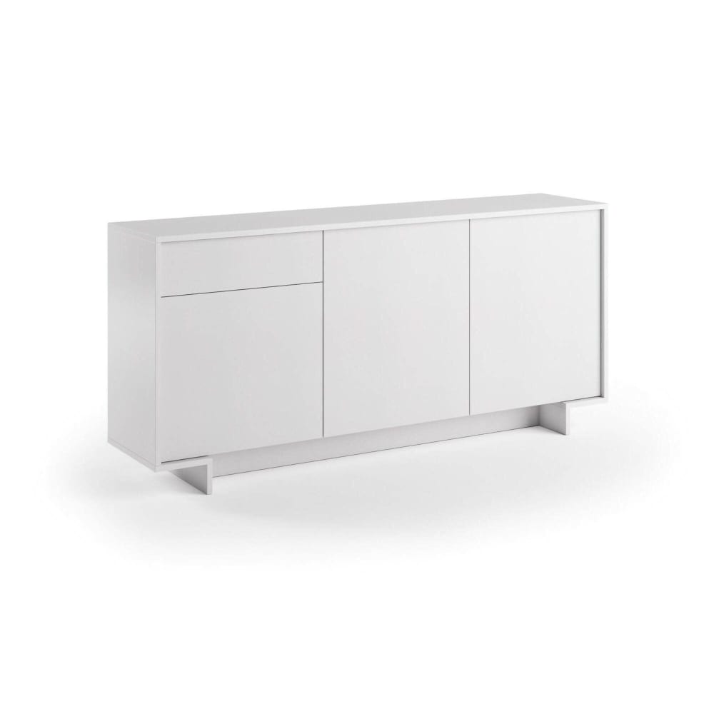 Grand buffet ARONNE blanc 170 cm avec 3 portes et 1 tiroir
