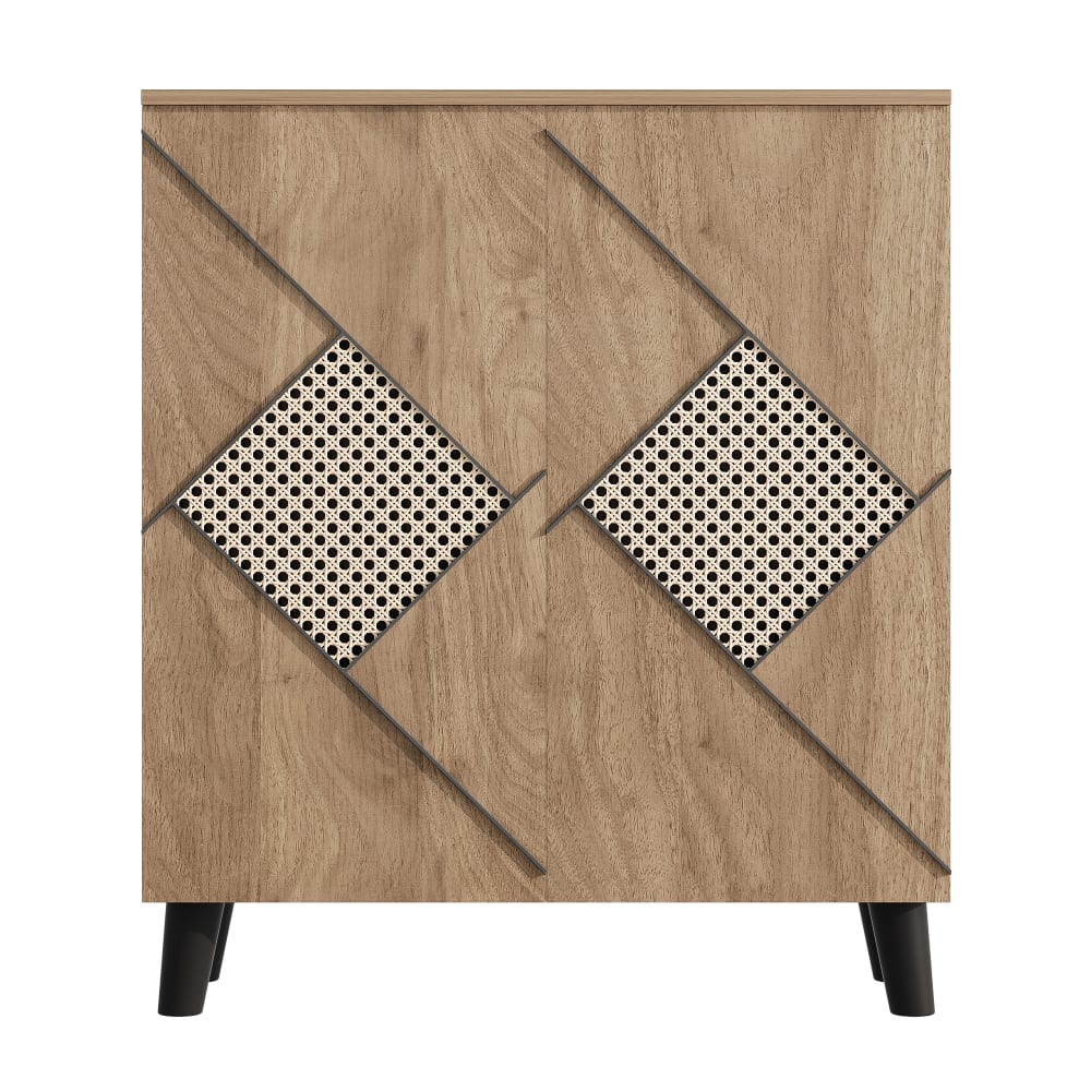 Petit buffet d'entrée URBAN MEUBLE effet bois 80 cm avec 2 portes