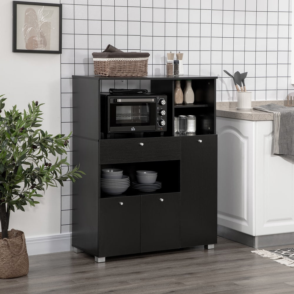 Détail de la niche à micro-ondes du buffet HOMCOM