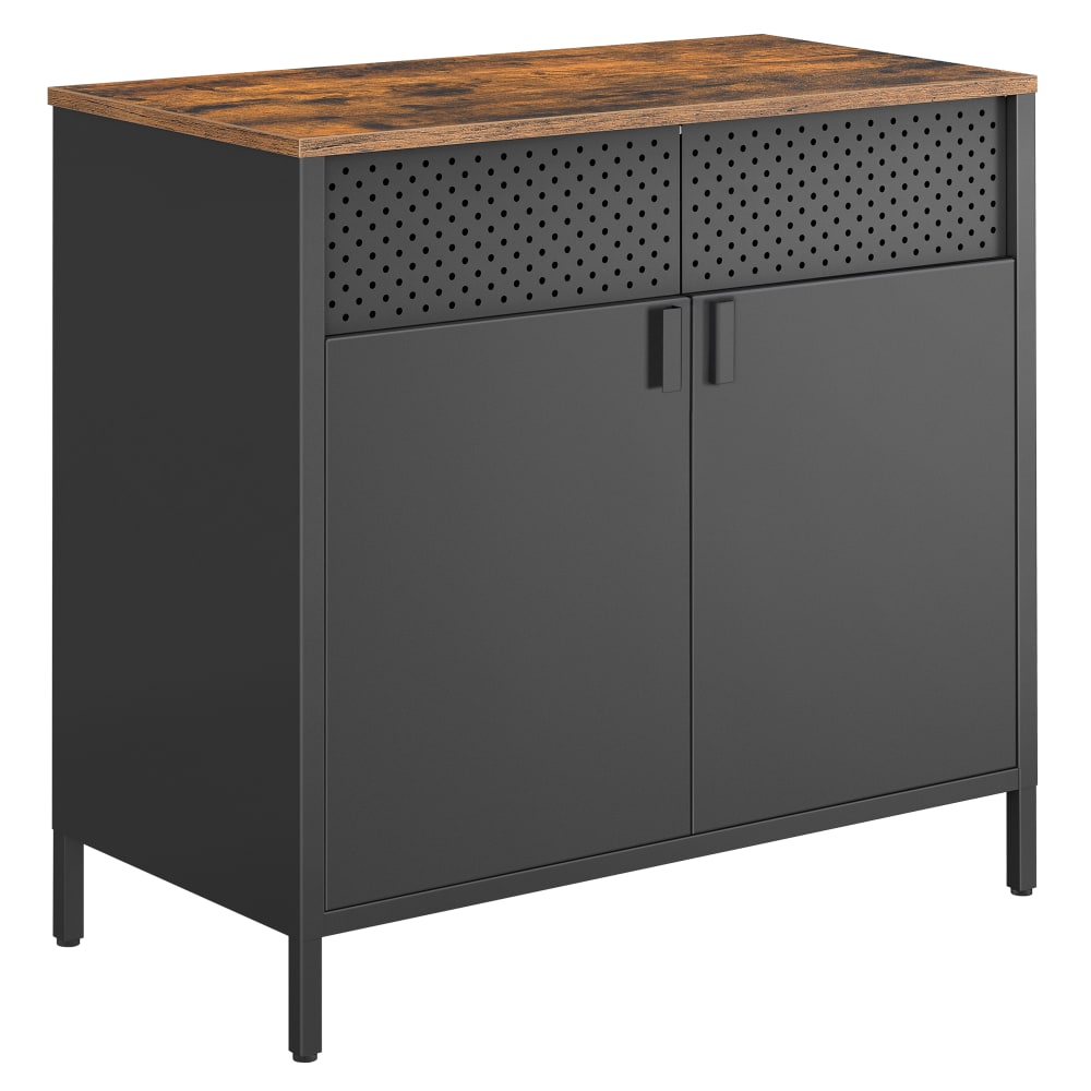Buffet de rangement SONGMICS effet bois et acier noir 80 cm