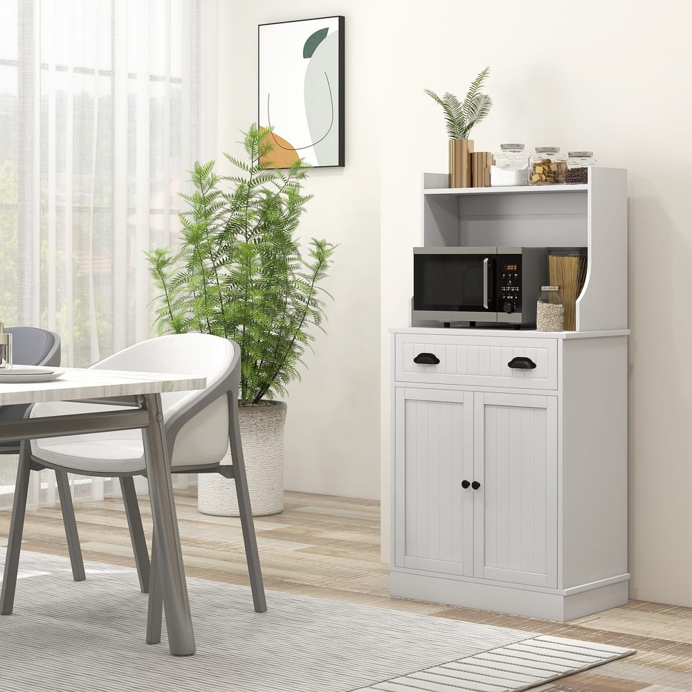 Buffet HOMCOM portes ouvertes sur son étagère réglable