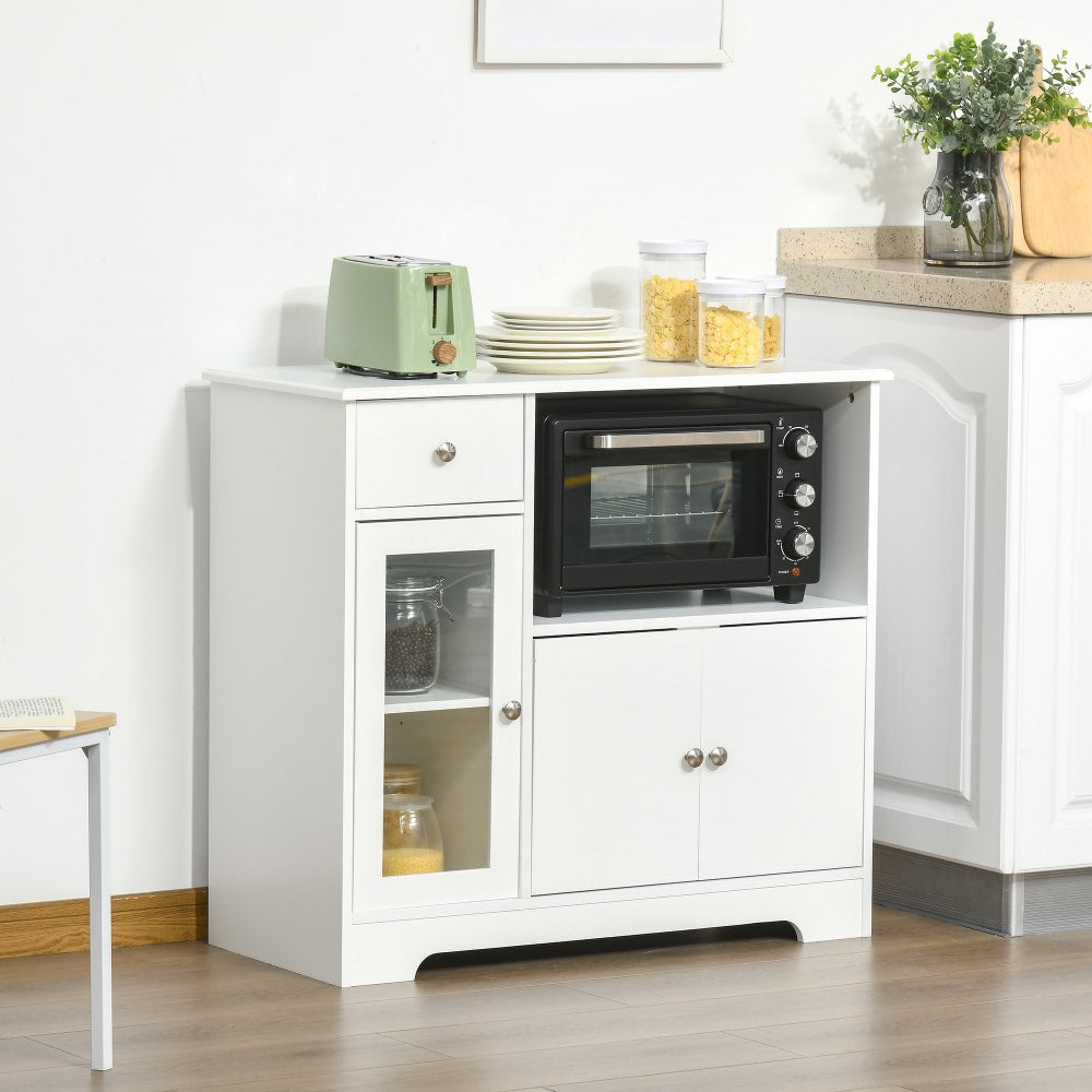 Buffet HOMCOM avec sa niche pour micro-ondes