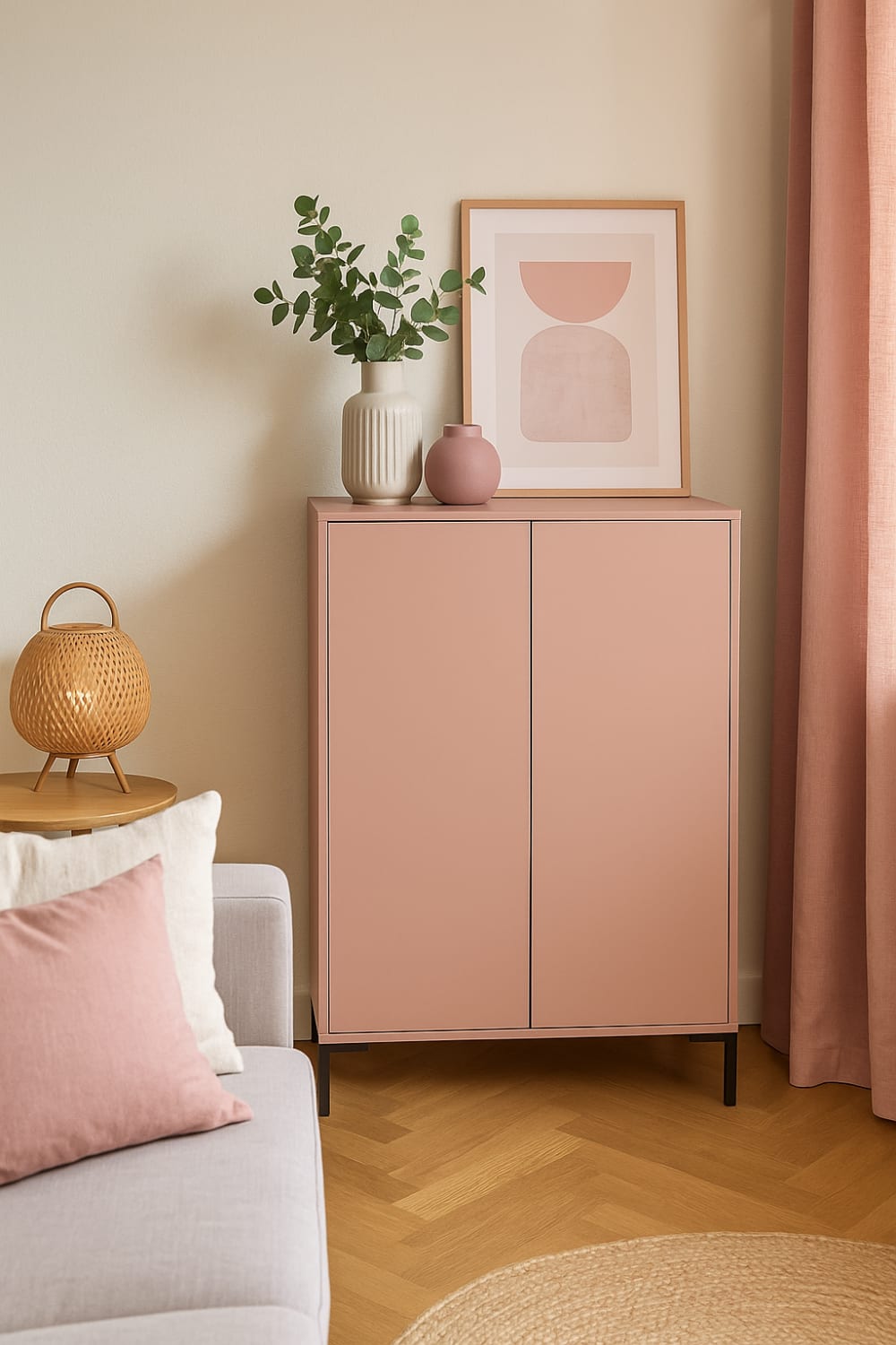Détail de la teinte rose du buffet RNT BY REALLY NICE THINGS