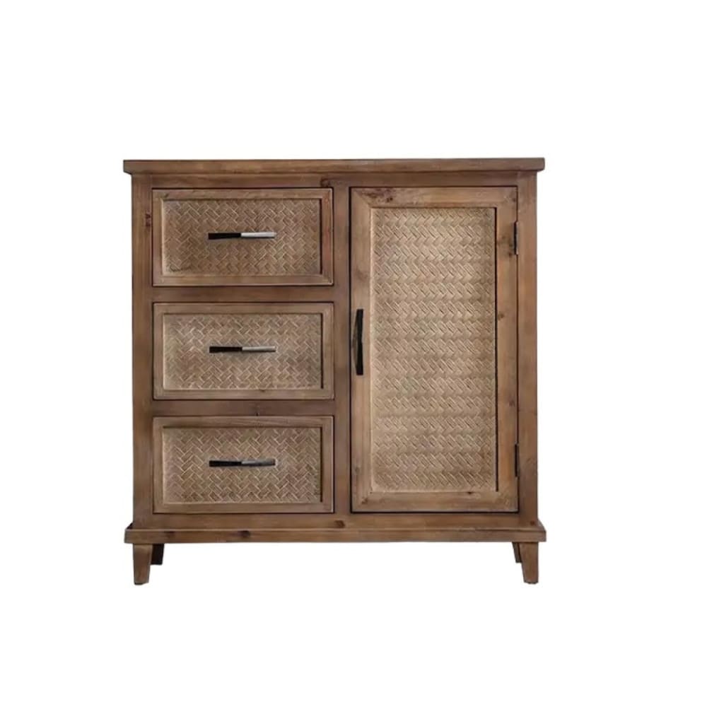Petit buffet BRAD en bois de sapin 80 cm avec 1 porte et 3 tiroirs
