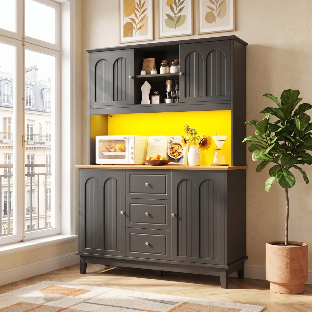 Vaisselier URBAN MEUBLE portes et tiroirs ouverts