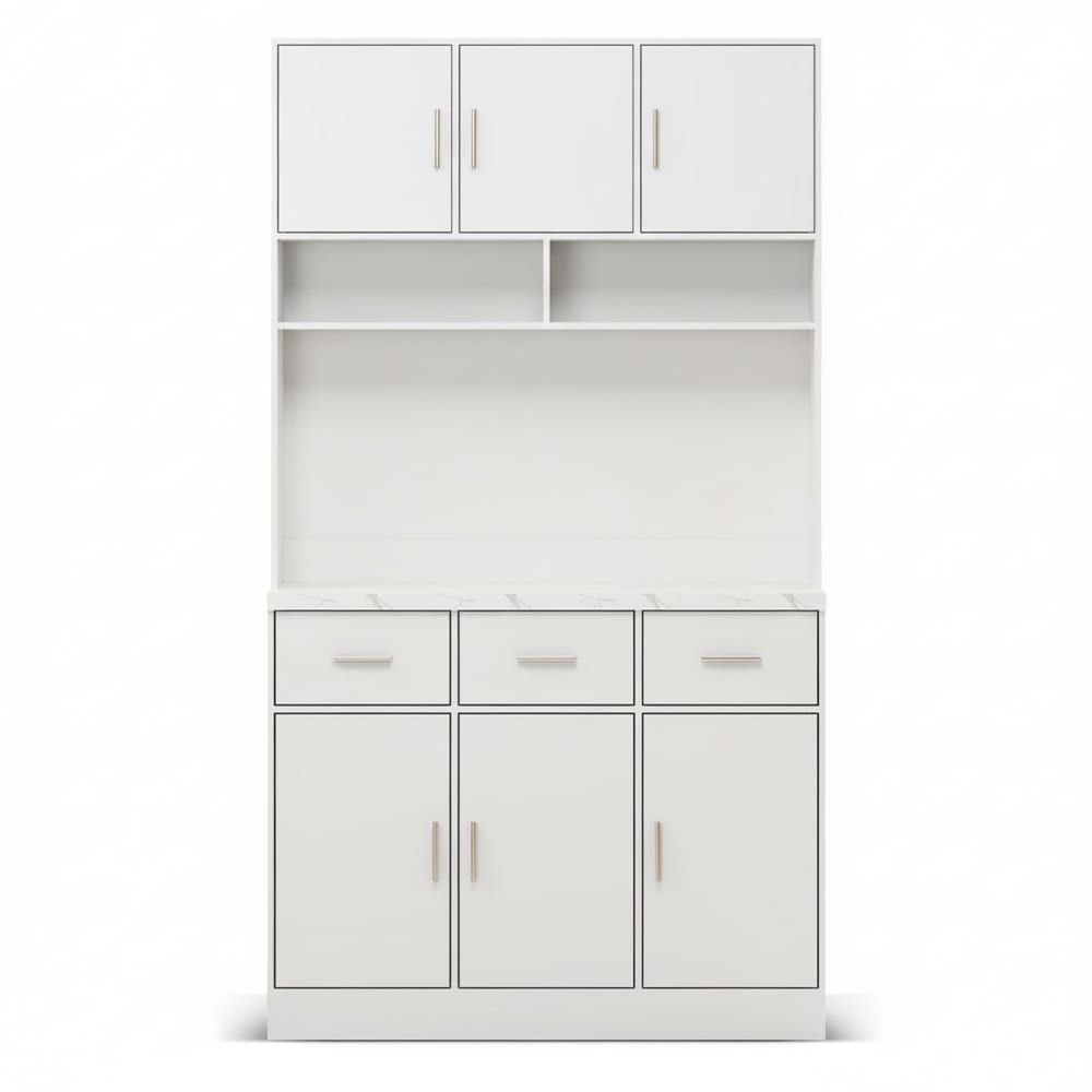 Vaisselier vitrine URBAN MEUBLE 180 cm avec éclairage LED et 6 portes